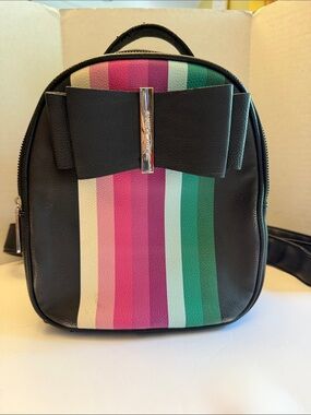 betsey johnson debossed bow mini backpack Women's Clear in Dots Zipper closure Betsey Johnson Backpacks for Women